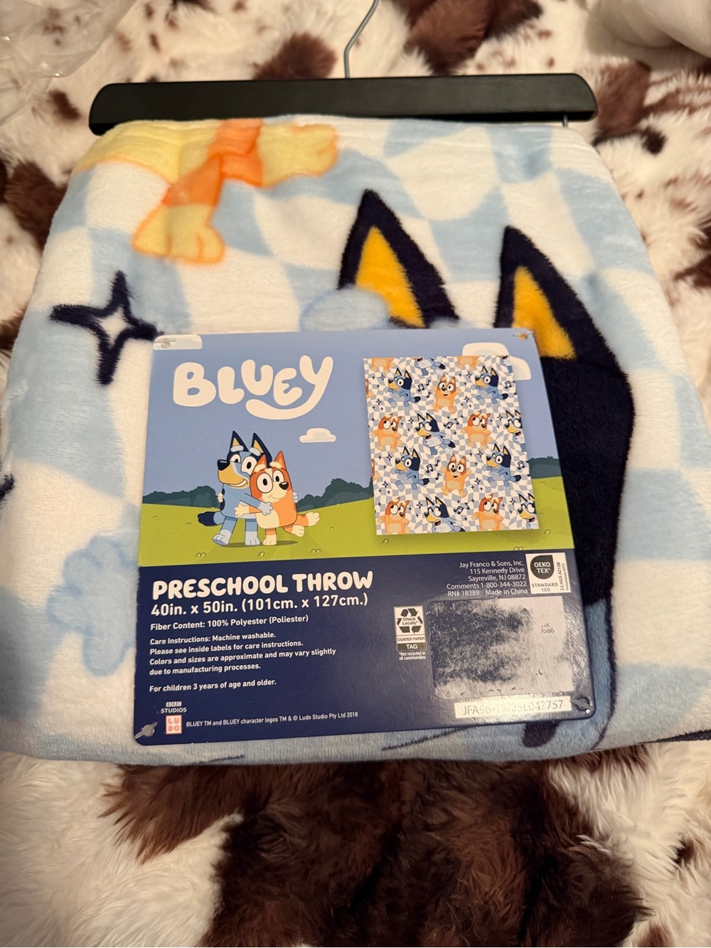 Preschool Throw Blanket - Soft Plush Kids Blanket in Light Blue